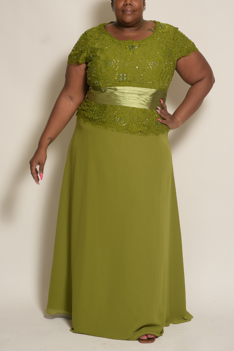 Curvy Olive Lace Formal