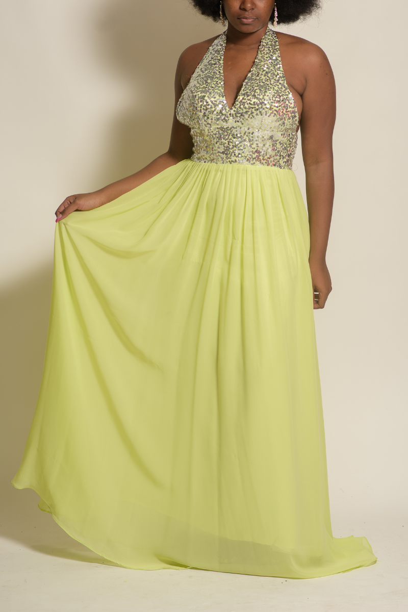 Lime Green Halter Formal