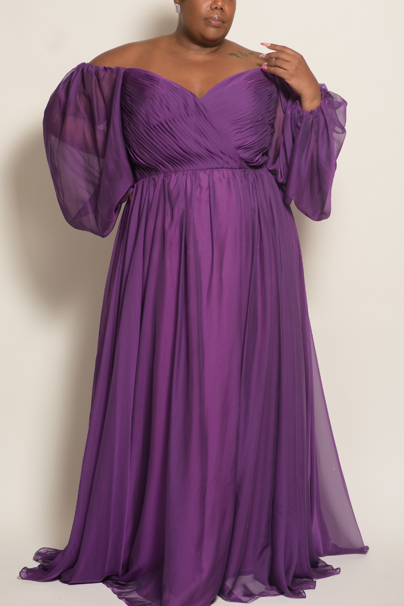 Chiffon Long Sleeve Flowy Formal