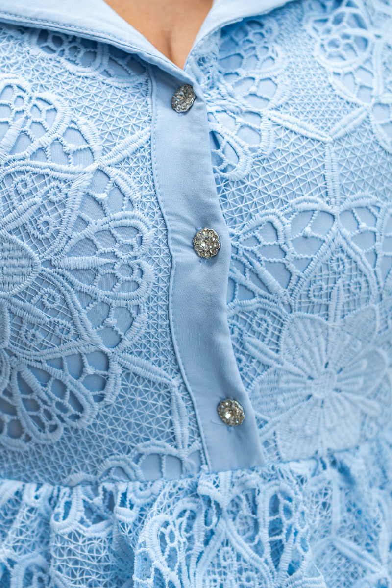 Fitted Lace Peplum Midi Dress