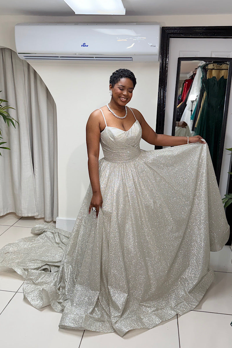 Dramatic Corset Glitter Ball Gown