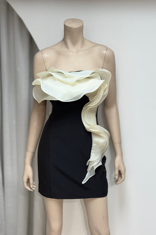 Sleeveless Ruffle Detail Mini Dress