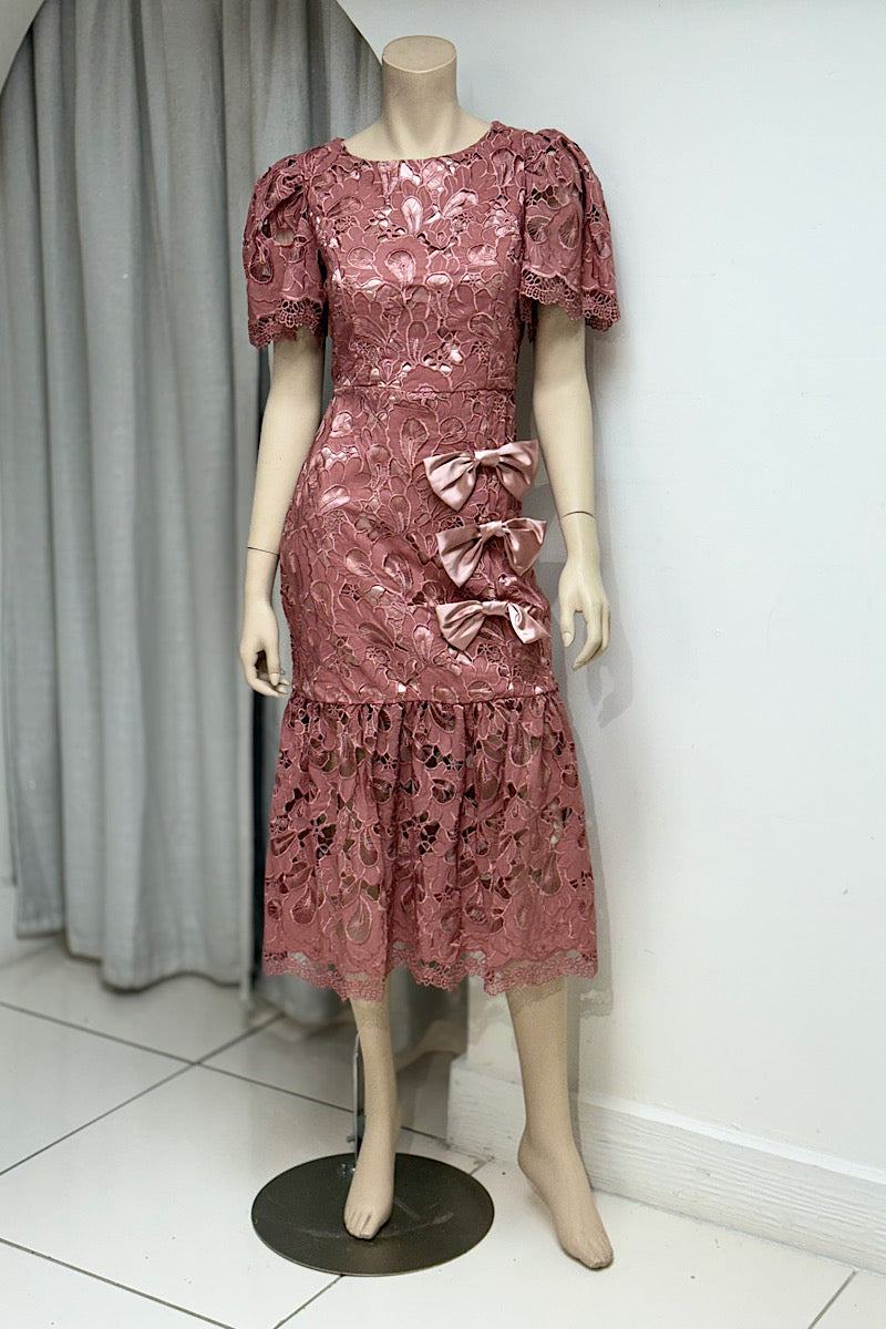 Floral Lace Design Mermaid Dress