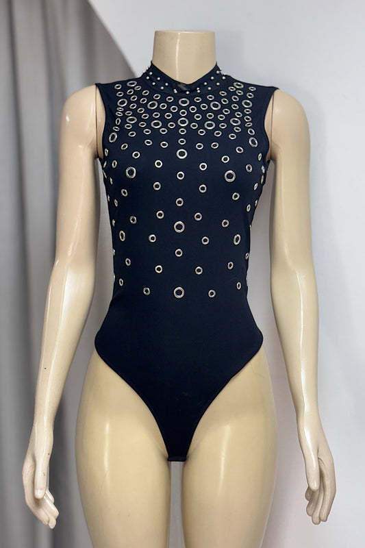 Silver Ring Black Bodysuit