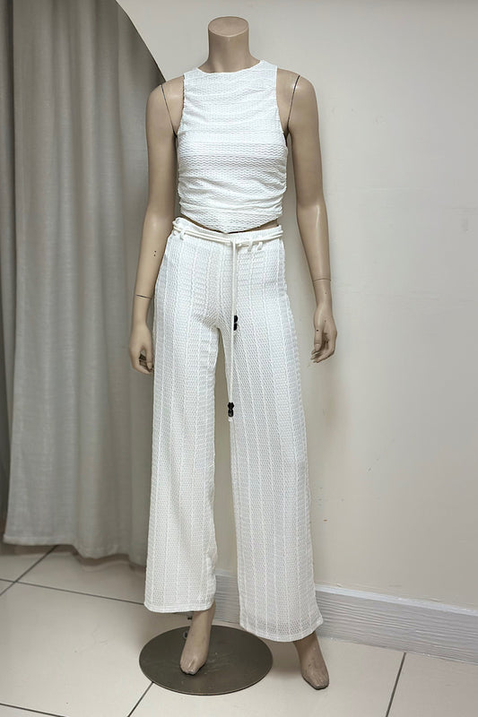 Netted Lace Flowy Pant Set