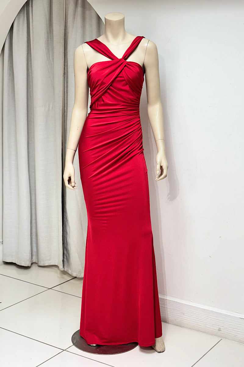 Halter Silky Fitted Dress