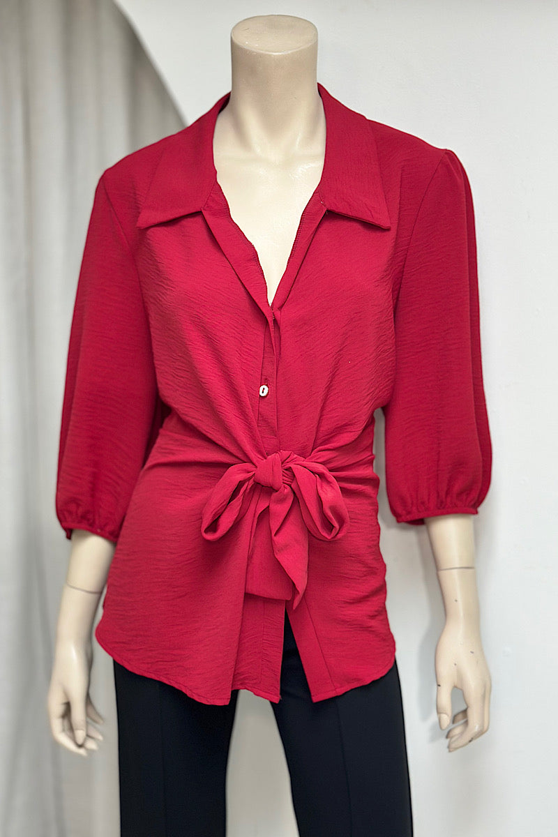 Button-Up Collared Tie Top