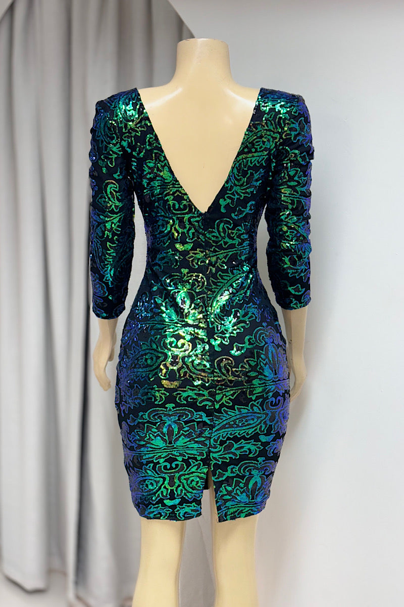 Short Fitted Sequin Dress