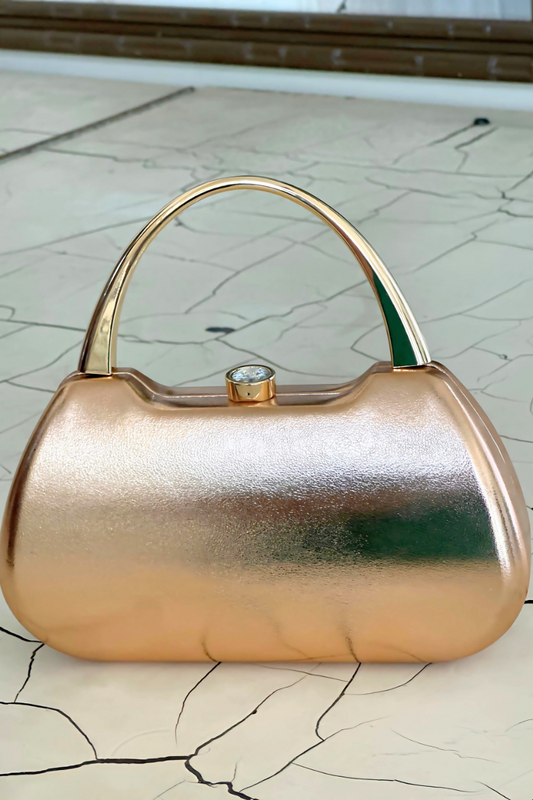 Gloss Toned Jewel Top Handle Bag