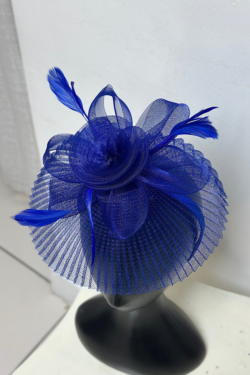 Pleated Netted Rosette Fascinator
