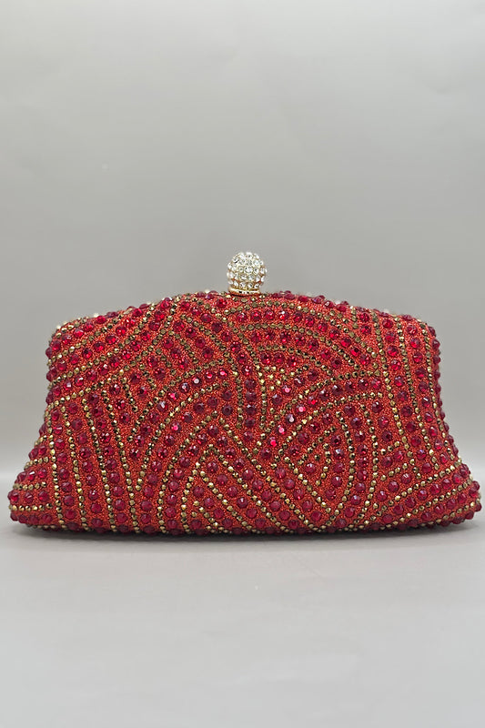 Narrow Embellished Curved Clutch Bag