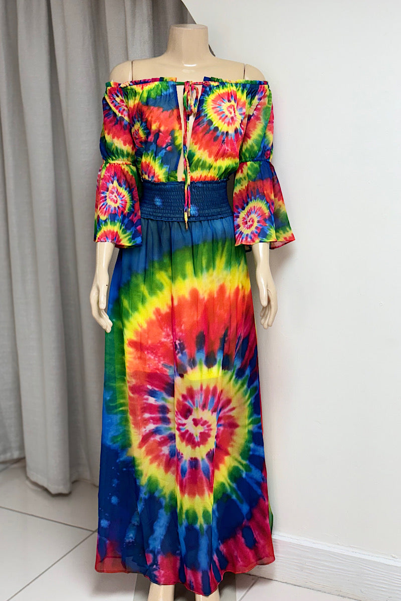 Tie Dye Colorful Maxi Dress