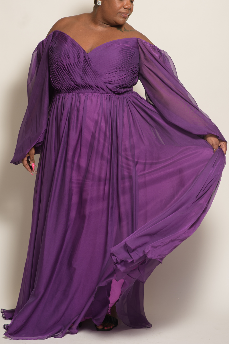 Chiffon Long Sleeve Flowy Formal