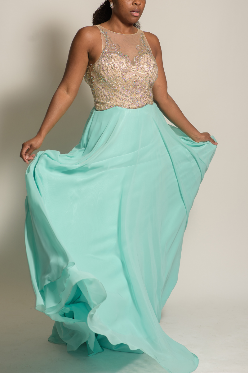 Turquoise Beaded Formal