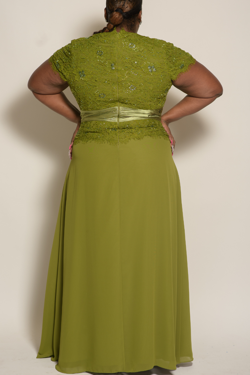 Curvy Olive Lace Formal