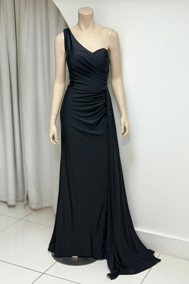 One-Shoulder Side Cape Formal
