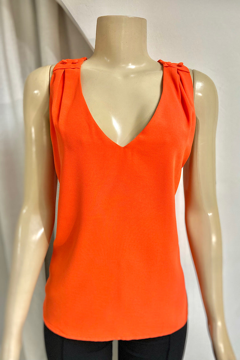 Sleeveless Button Top