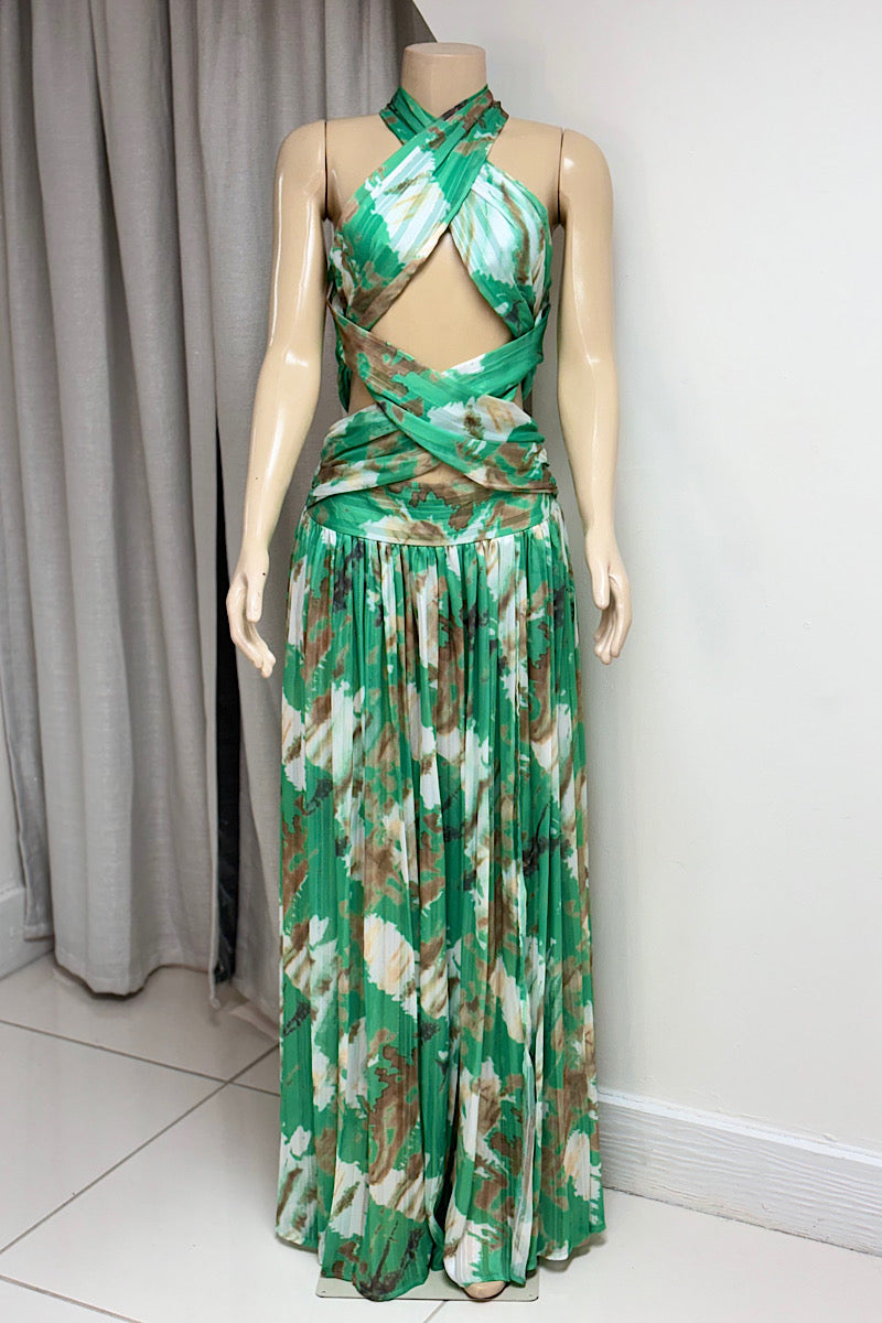 Sexy Green Cutout Maxi