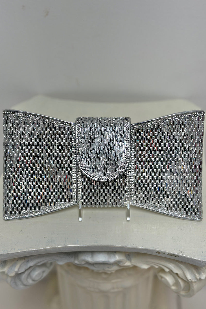Rhinestone Bow Clutch