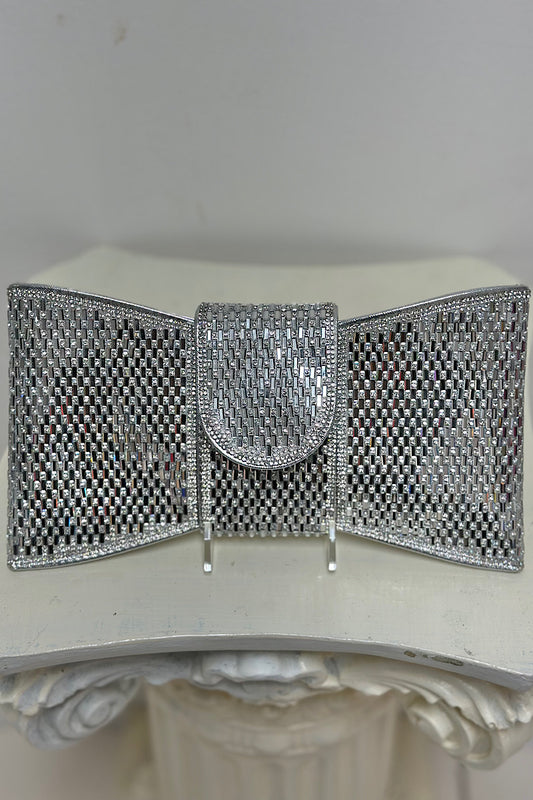 Rhinestone Bow Clutch