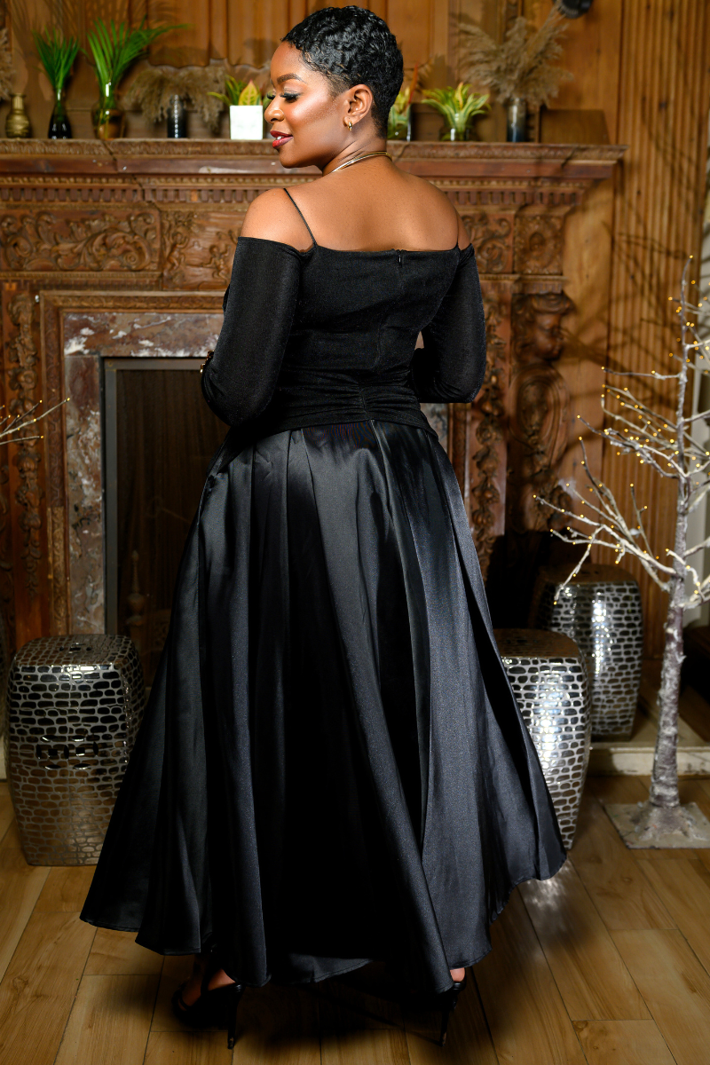 Drop Waist Gold Detail Dress