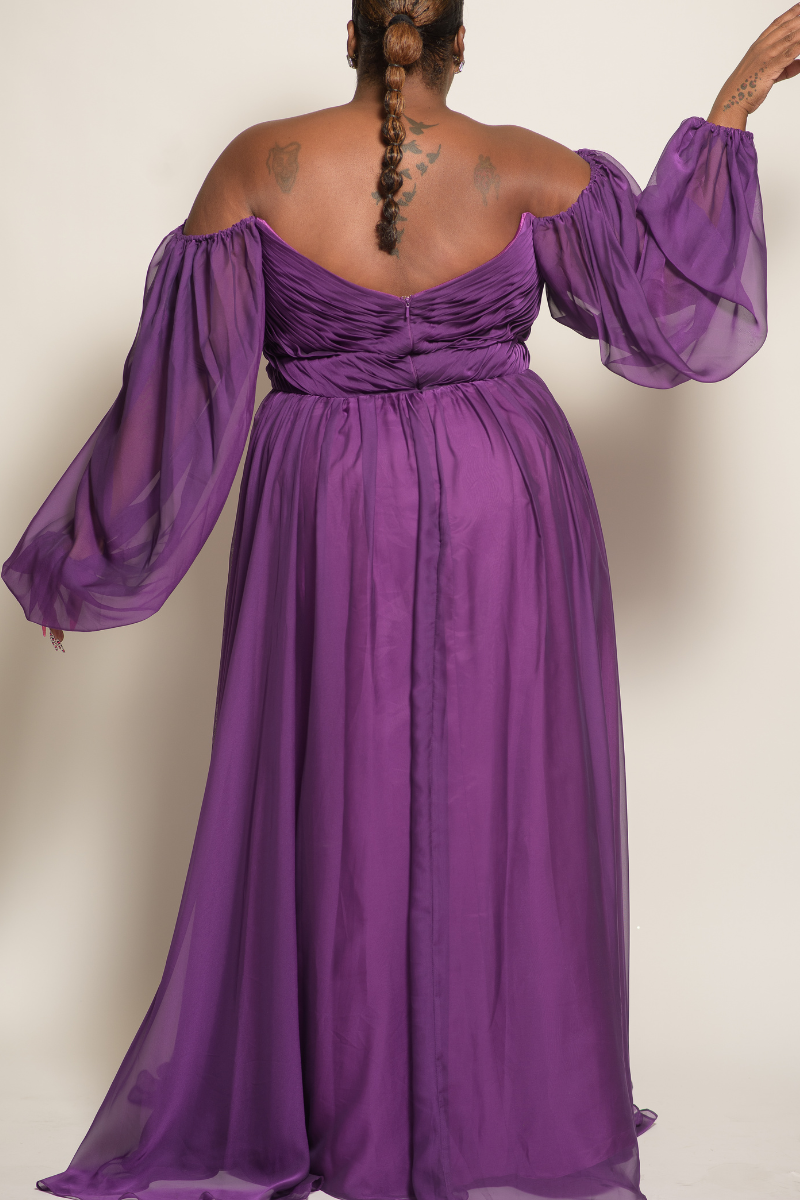 Chiffon Long Sleeve Flowy Formal