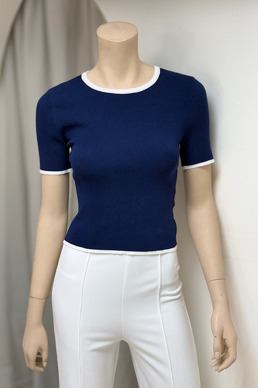Cropped Crewneck Sweater Top