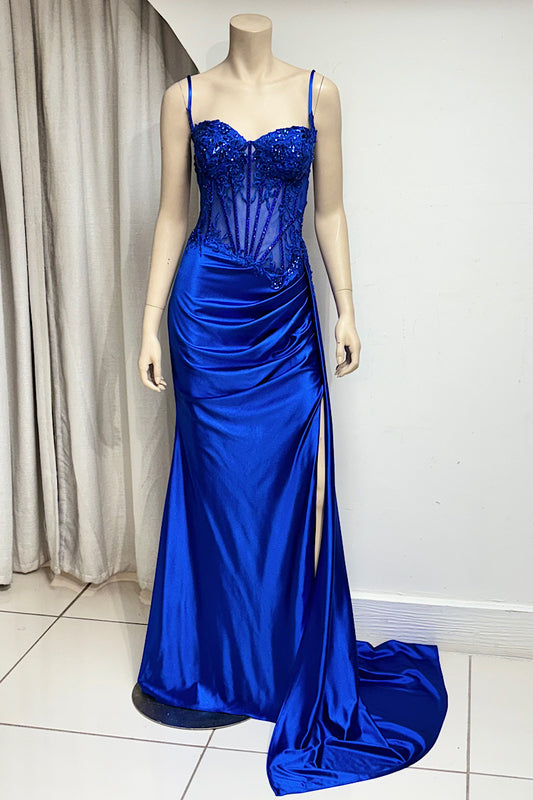 Fitted Ruched Side Drape Formal