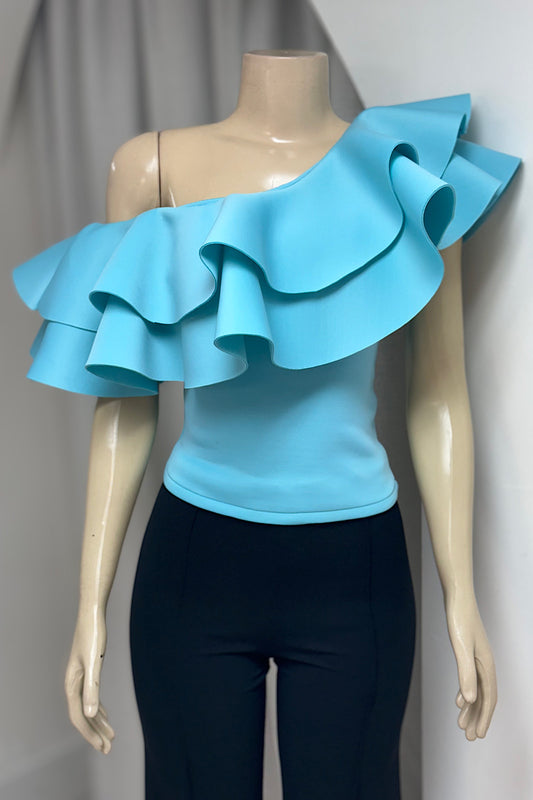 One Shoulder Scuba Top