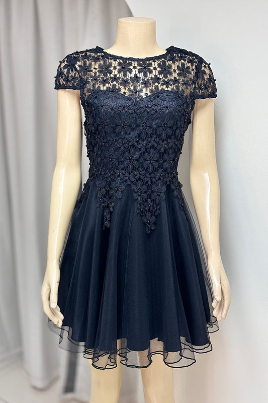 Black Detailed Short Tulle Dress