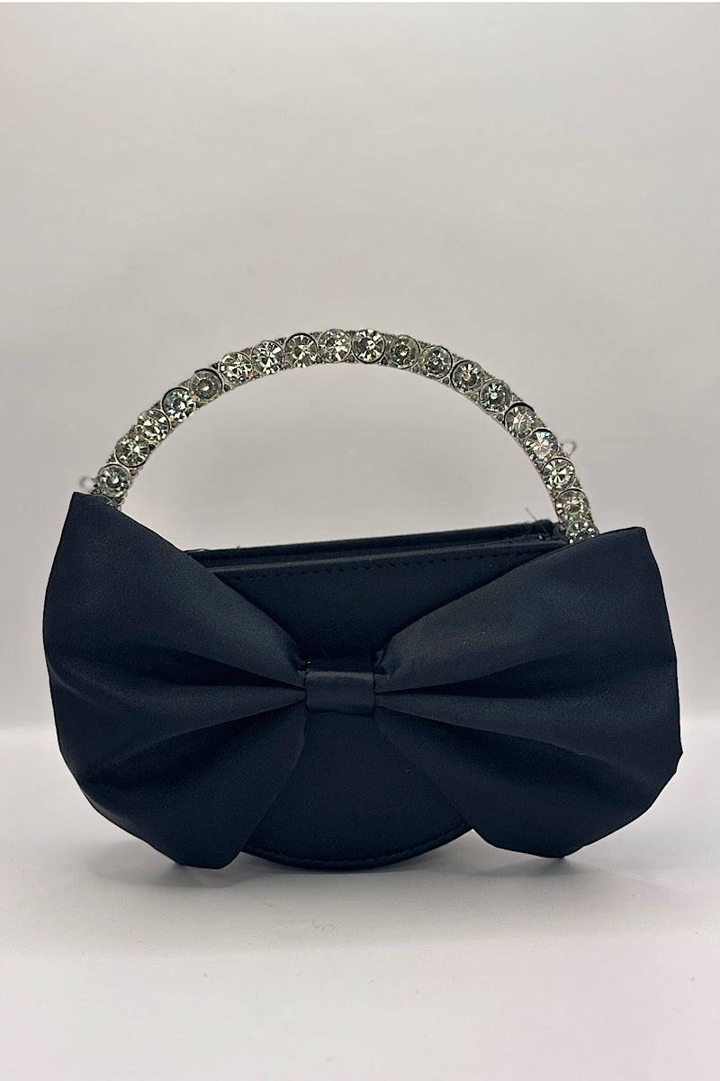 Rhinestone Handle Bow Bag