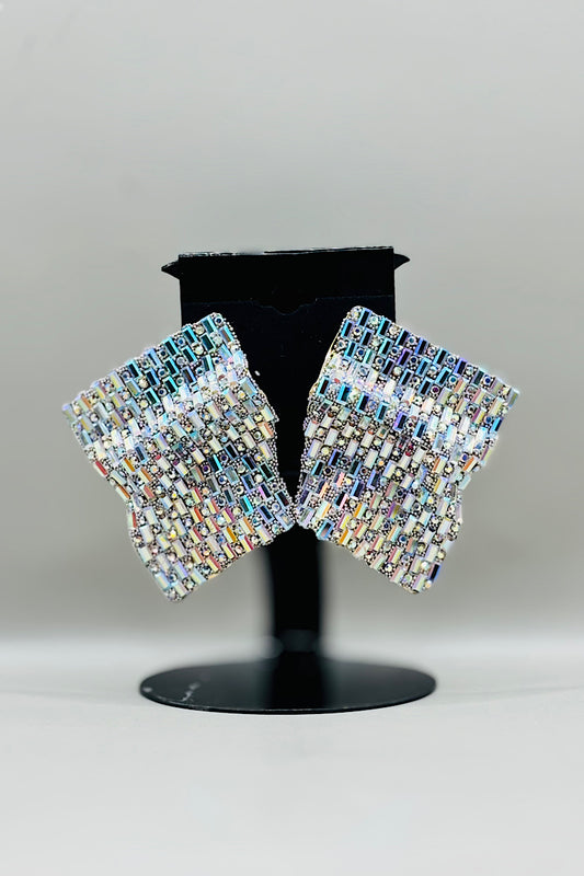 Earring- Silver Iridescent Collection