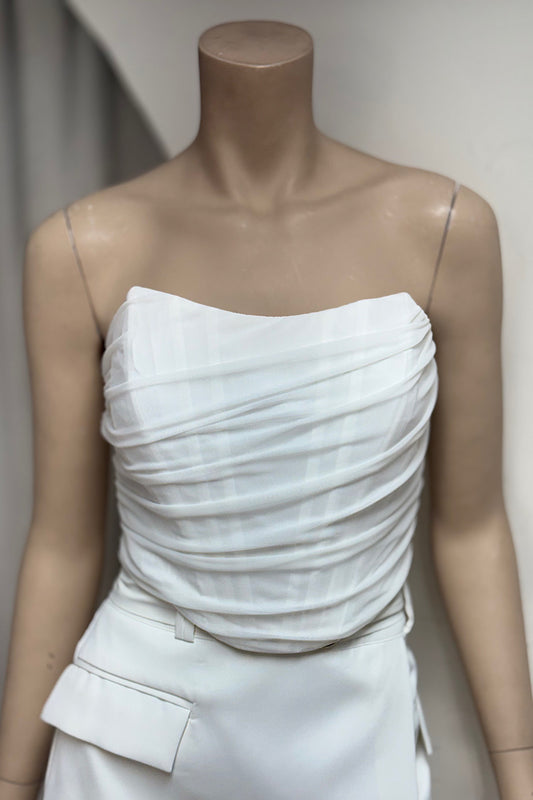Ruched Corset Crop Top