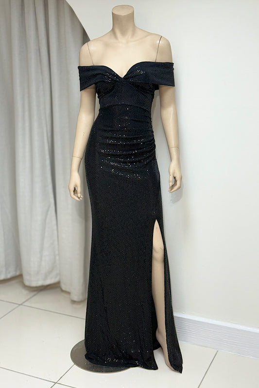 Off-Shoulder Sequin Shimmer Formal