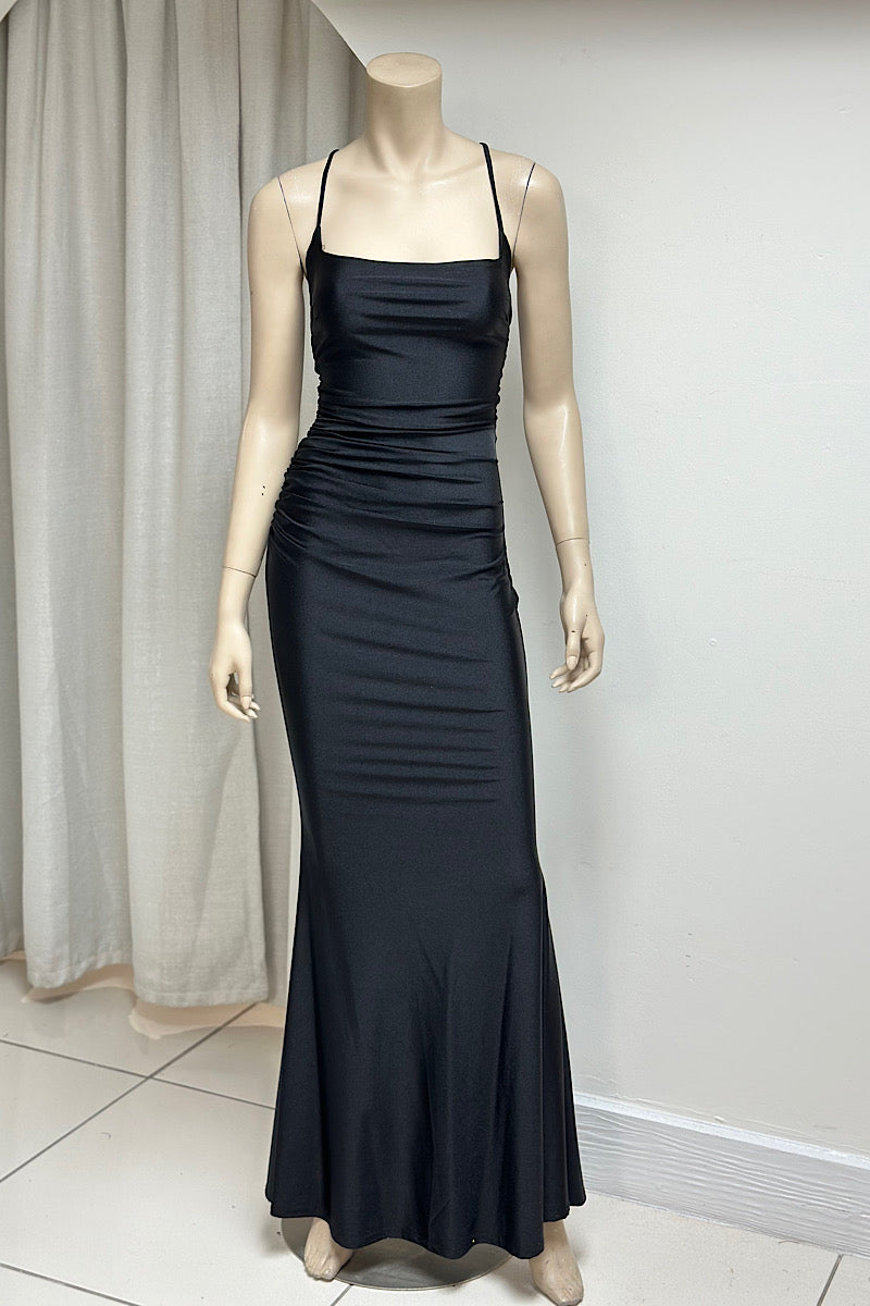 Fitted Ruched Drawstring Formal Dress