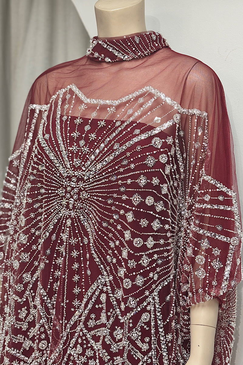 Beaded Overlay Flowy Formal