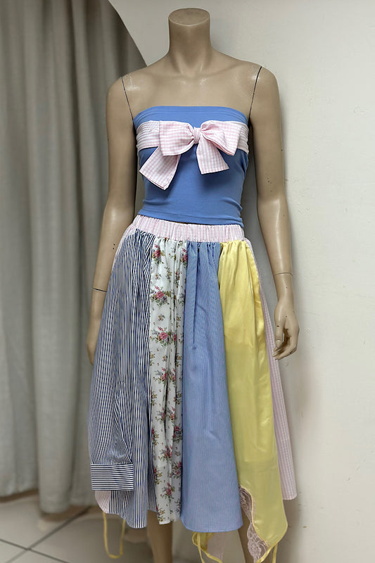Strapless Abstract Skirt Set