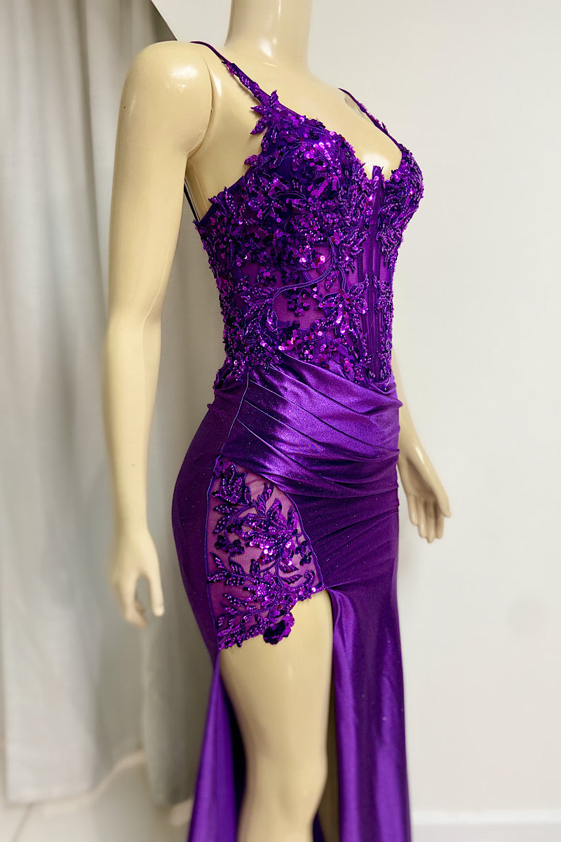 Fitted Bustier Sequin Formal