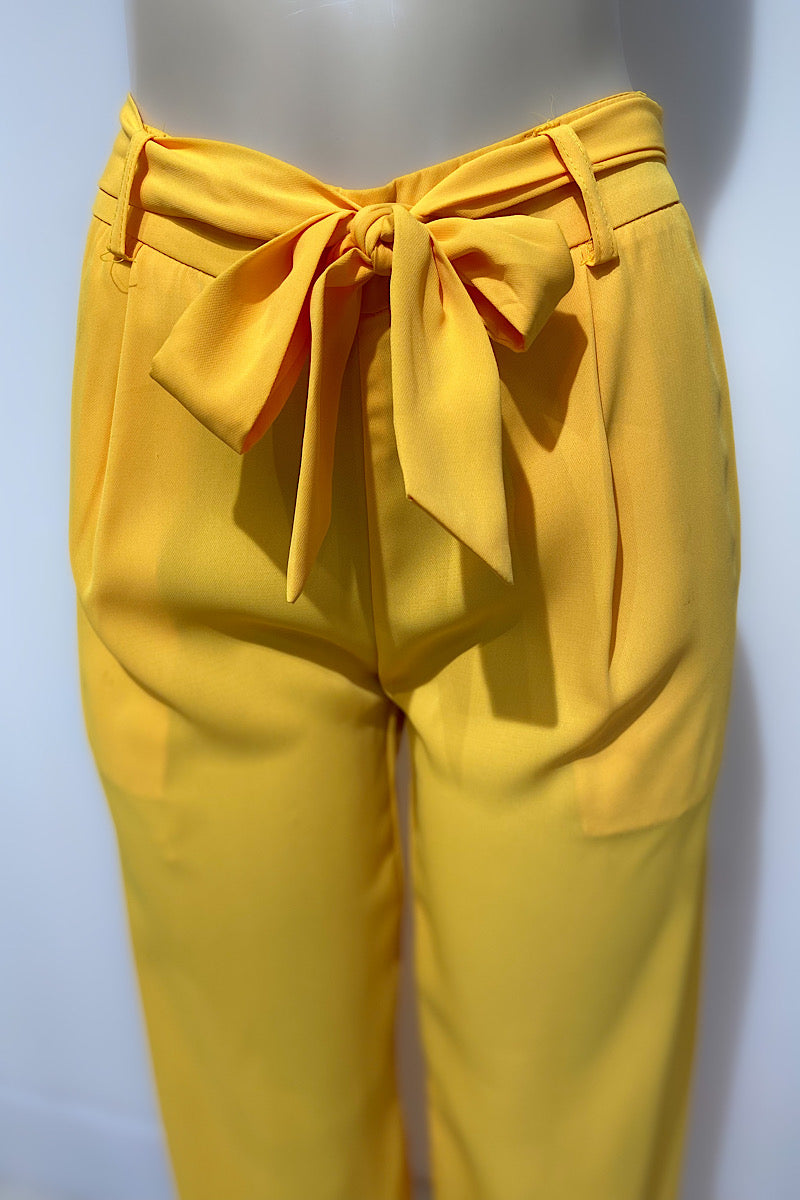 Yellow Wide Leg Pants