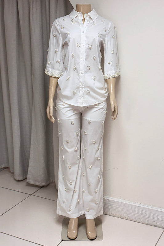 Cotton Pearl 2 Piece Pant Set