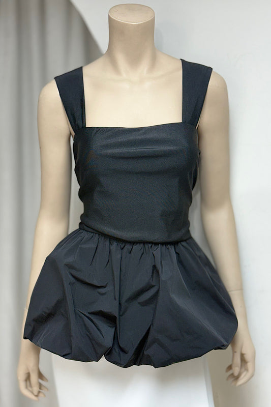 Square Neck Puff Bottom Top