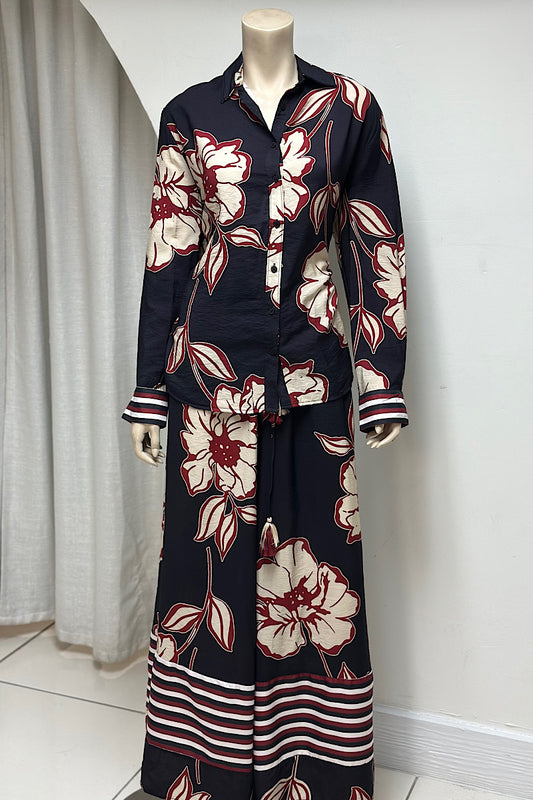 Floral Printed Flowy Pant Set