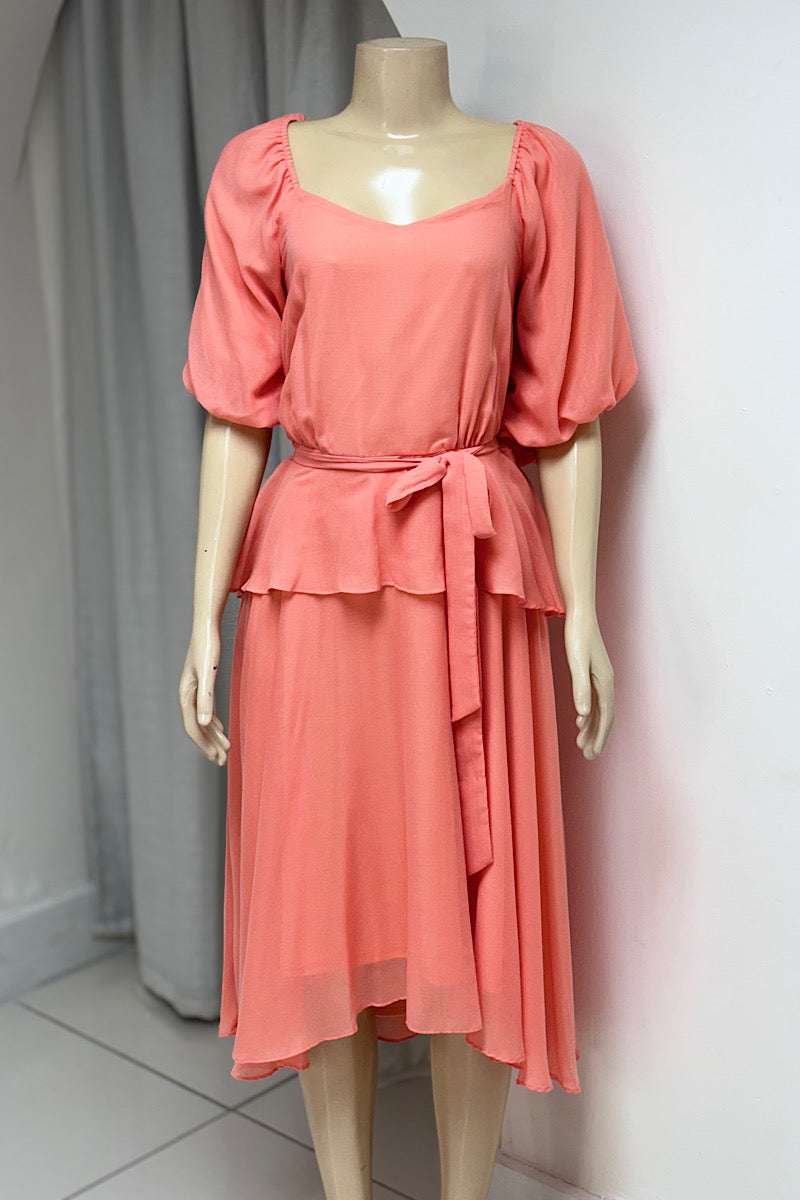 Peach Layered Curvy Dress