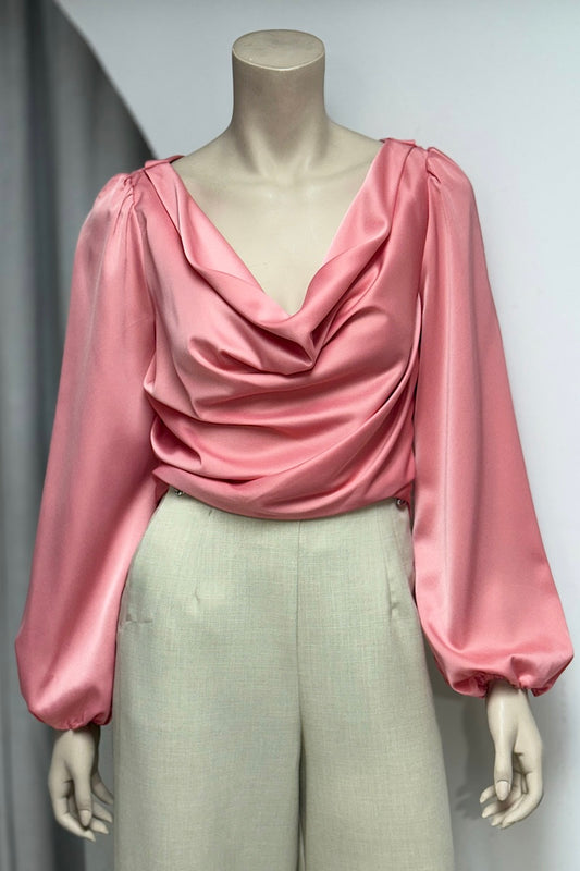 Cowl Neck Satin Top