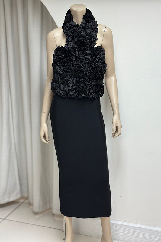Rosette Halter Bandage Dress