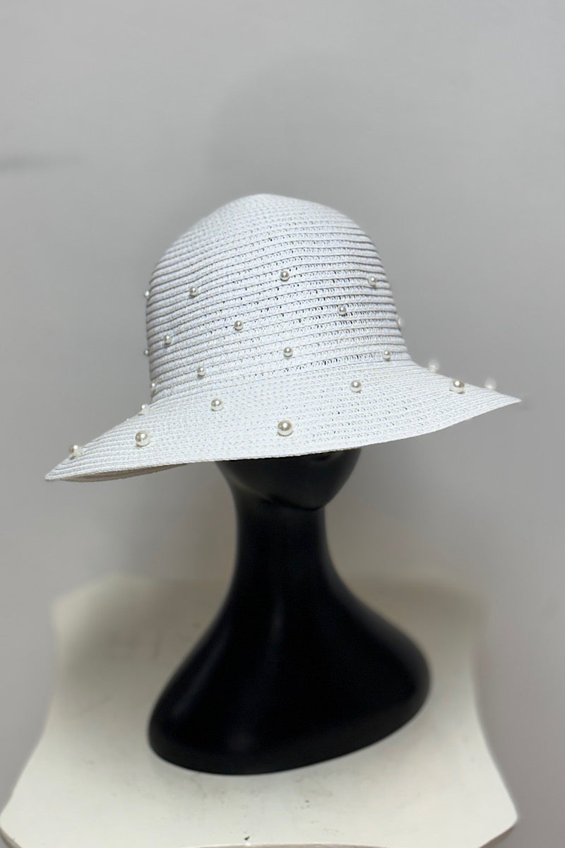 Pearl Straw Bucket Hat