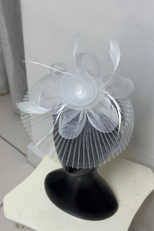 Pleated Netted Rosette Fascinator