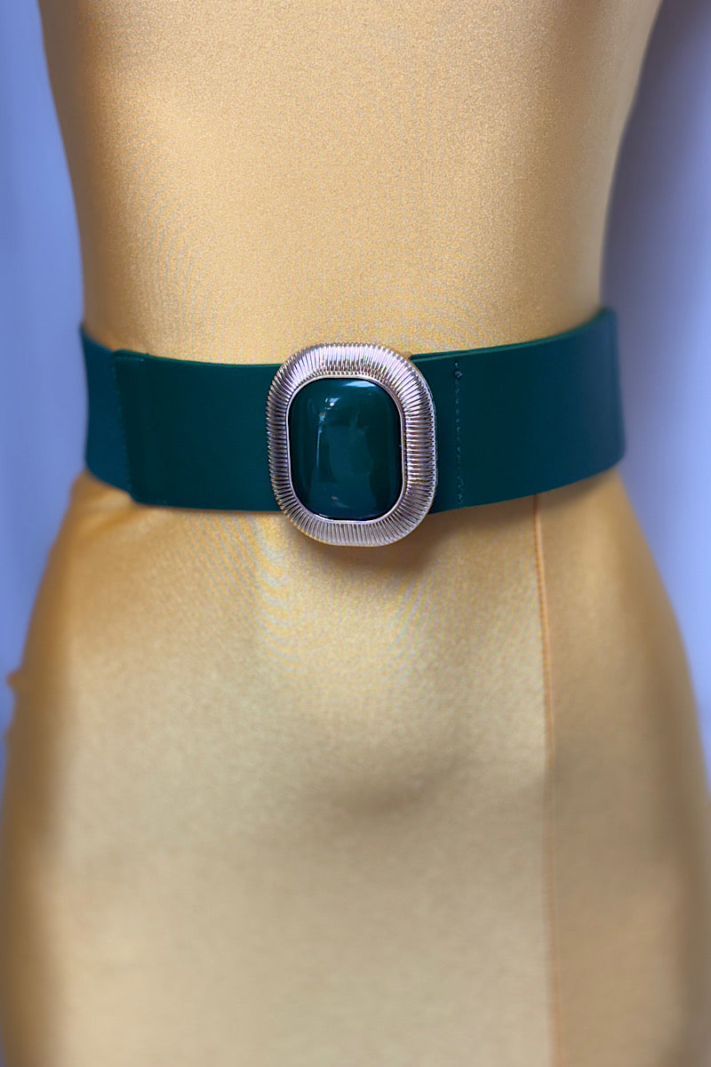 Rounded Edge Buckle Stretch Belt