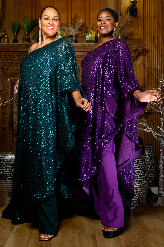 One Shoulder Sequin Flowy Jumpsuit