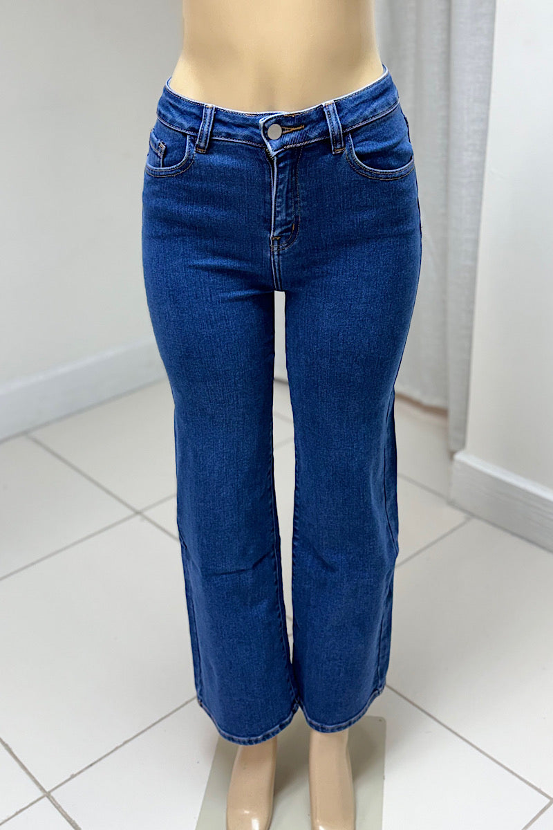 Medium Wash Wide Leg Jean